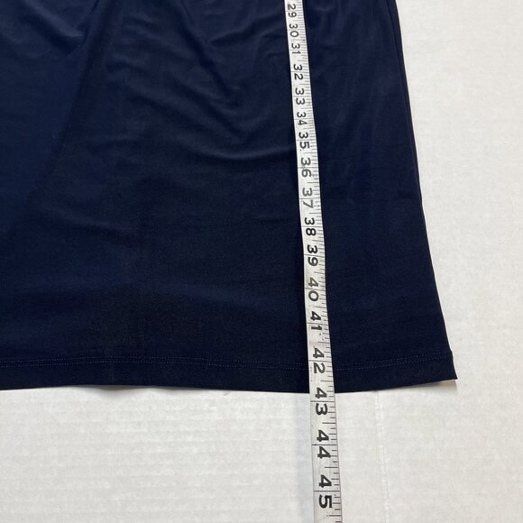 Laundry by Shelli Segal Dress 10 Blue Mesh Asymmetric Bodice Jersey Knit Midi - Picture 5 of 11